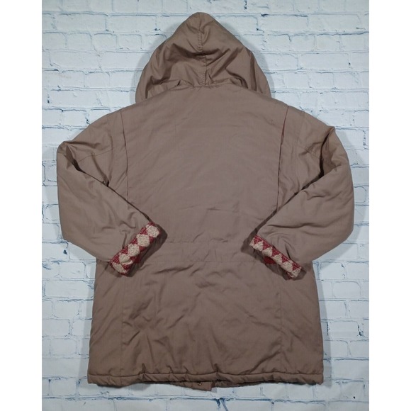 Current Seen Mens Jacket Long Parka Sz M Tan Aztec Print Lined Full Zip VTG 90s - Picture 3 of 3